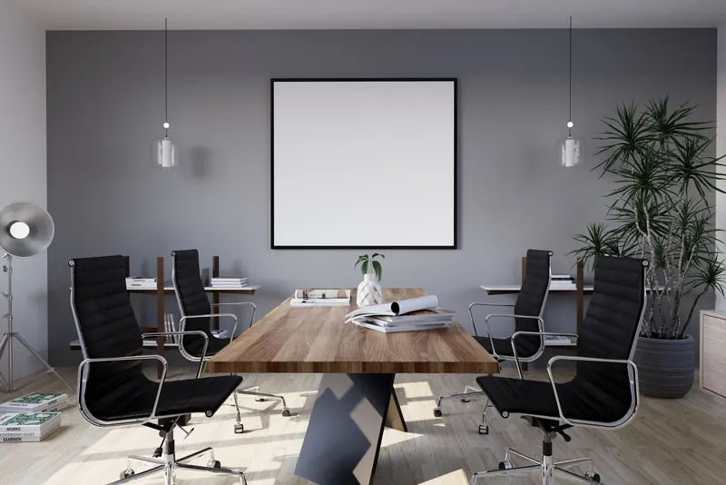 Spotless commercial conference room maintained by Maria Andrade Cleaning Services